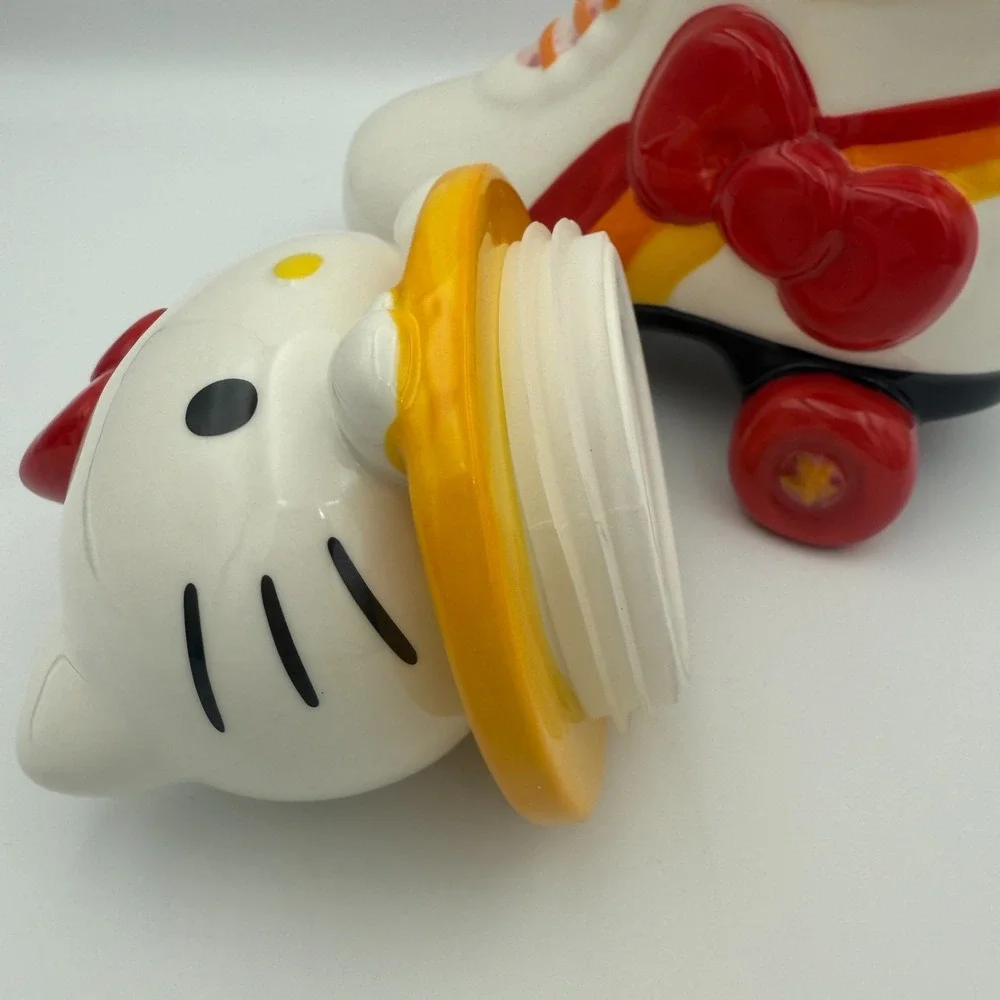 Retro 80s Hello Kitty‎ Cat Roller Skate Ceramic Cookie Jar